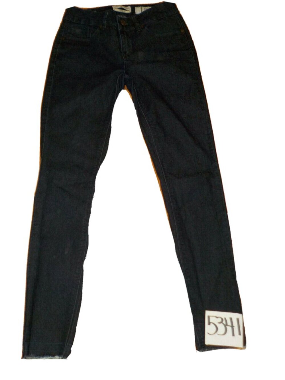Indigo Rein Ankle Jeans Dark Blue Denim Raw Hems Plain Pocket Womens Size 1 x 27